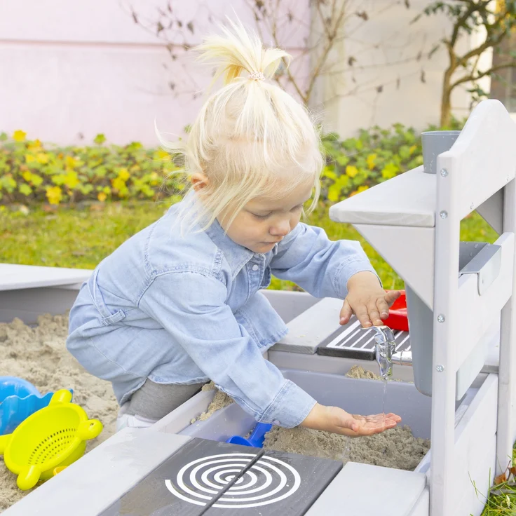 roba Spielküche Outdoor - inkl. Küchenzubehör - HxBxT: ca. 88 x 90 x 35 cm - Grau – Bild 7