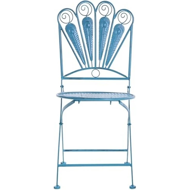 Gartenstuhl 2er Set PAVIA klappbar Metall Blau – Bild 5