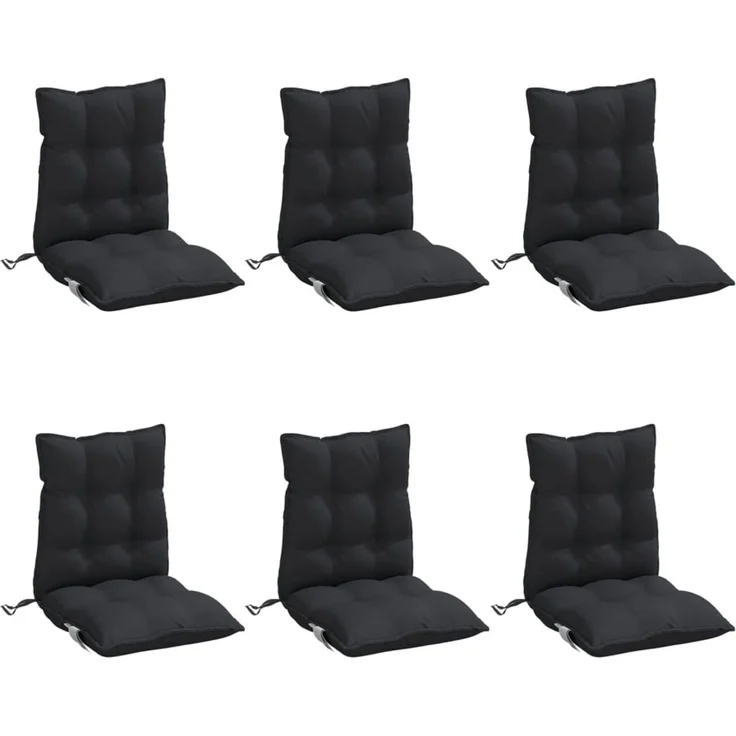 vidaXL Niedriglehner-Auflagen 6 Stk. Schwarz Oxford-Gewebe 377694 – Bild 3