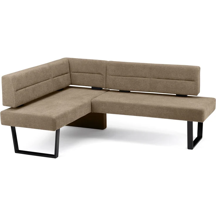 Eckbankgruppe Modern Doralyn 2 für 7 Personen Microfaser Schwarz/Braun – Bild 5