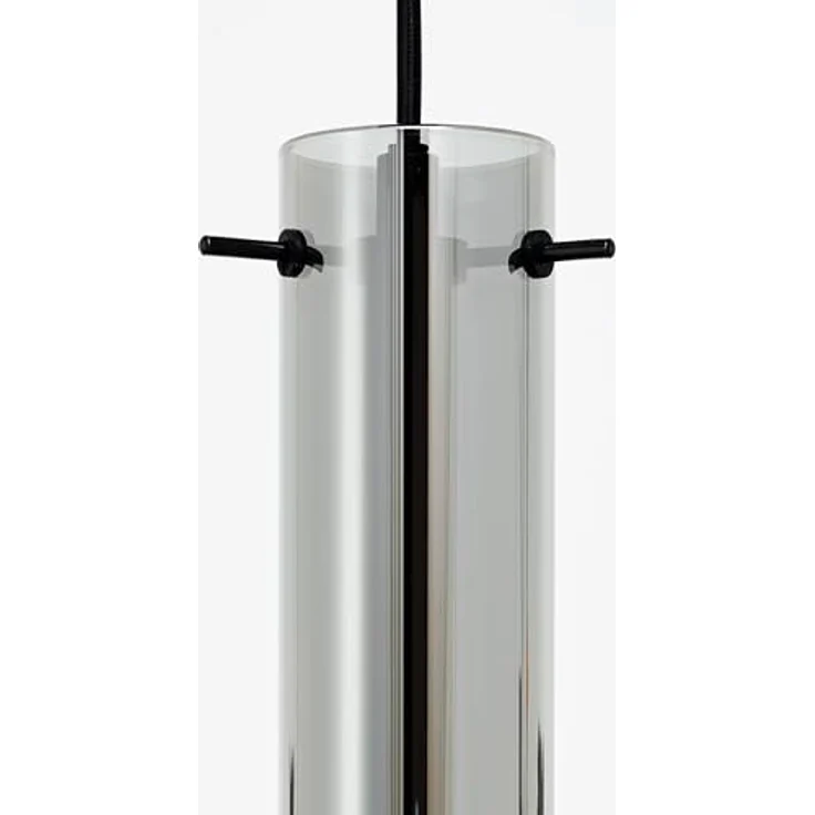 Brilliant Pendelleuchte Glasini 1-flammig, Schwarz Matt, Ø 14,5 cm x 119 cm, dimmbar, exklusive Leuchtmittel – Bild 3