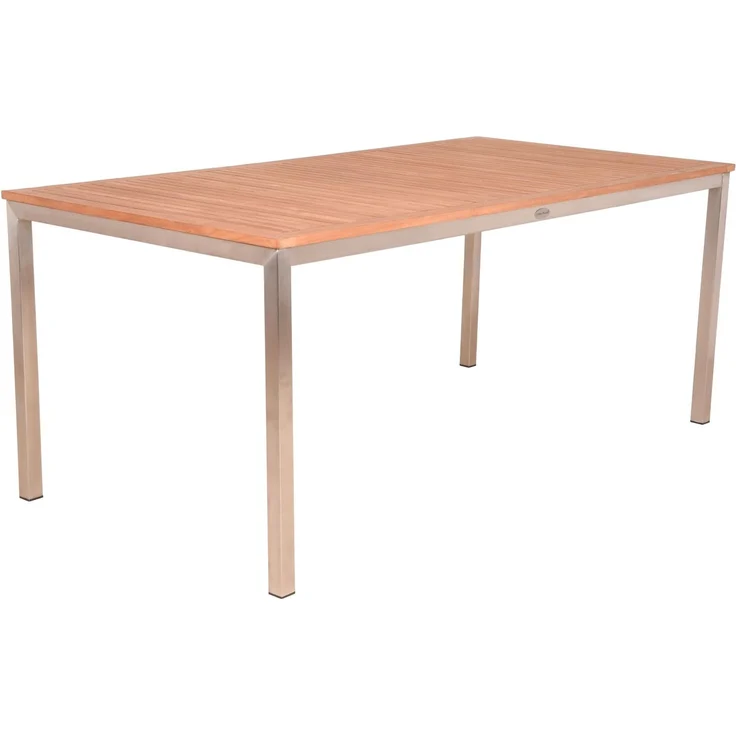 Gartentisch ELSA - Teak, Silber , 180x90x75cm | Terrassentisch Wetterfest Outdoor Tisch – Bild 1