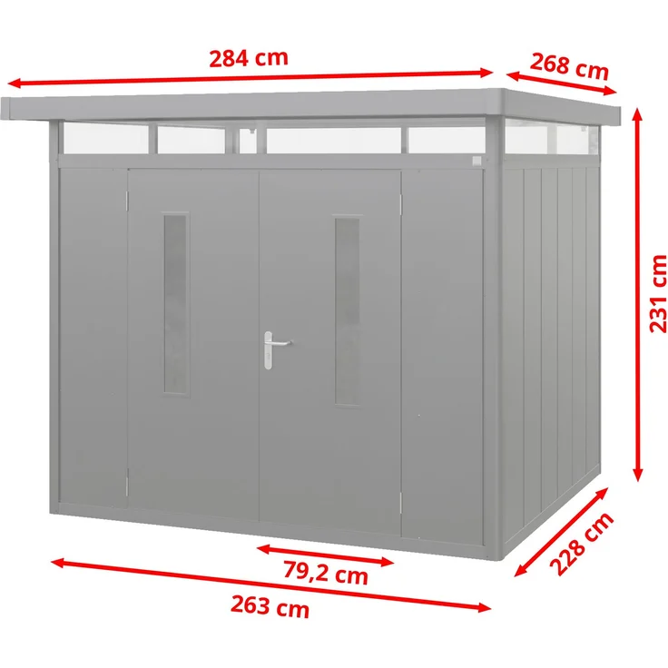 GFP Primeyard Gerätehaus Metall Gartenhaus 263x228x231 cm Geräteschuppen anthrazit – Bild 12