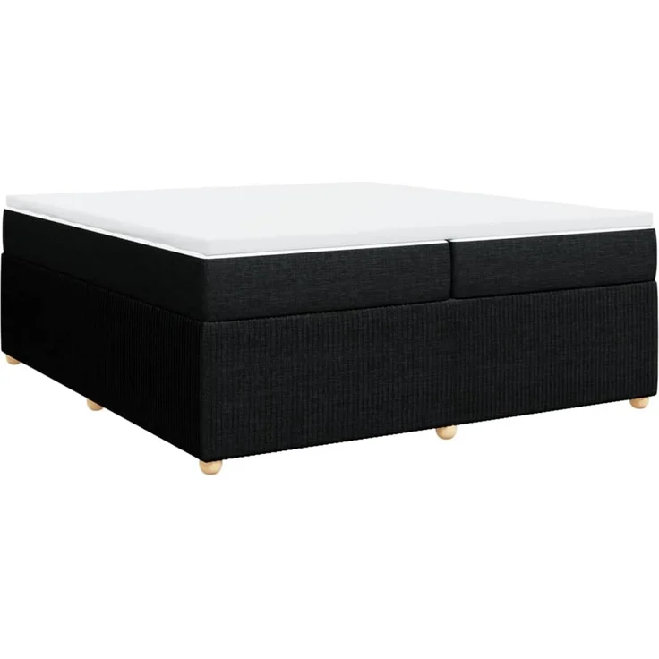 vidaXL Boxspringbett mit Matratze Schwarz 200x200 cm Stoff 3285597 – Bild 2