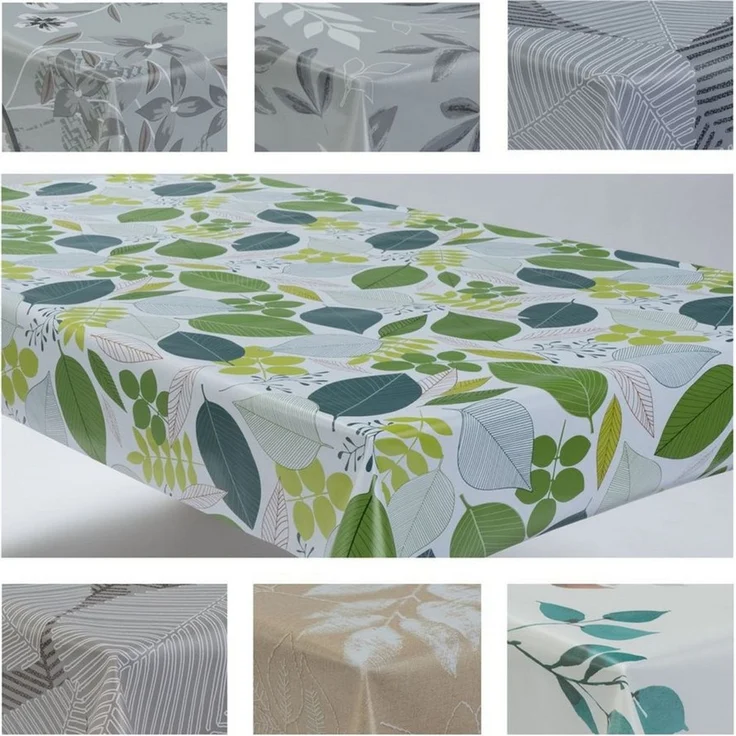 laro Tischdecke Wachstuchtischdecke Blatt Mix PVC Eckig – Bild 1