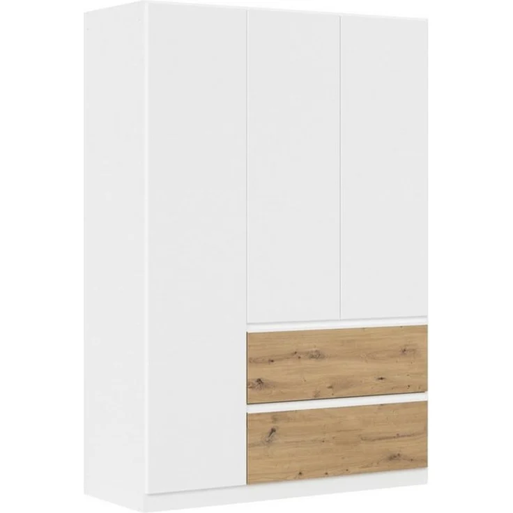 Rauch Möbel Costa, Kleiderschrank für Schlafzimmer, Kinderzimmer, Babyzimmer, Garderobe, Flur, 3-türig, 2 Schubladen, Push-to-Open, mit Zubehör Premium, Farbe Weiß, Breite 136 cm – Bild 4