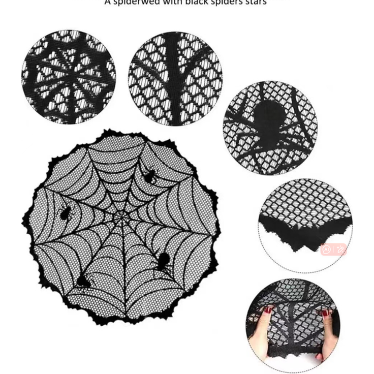 ABC Halloween-Tischläufer mit Spinnennetz-Motiv, rund, 102 cm – Bild 4