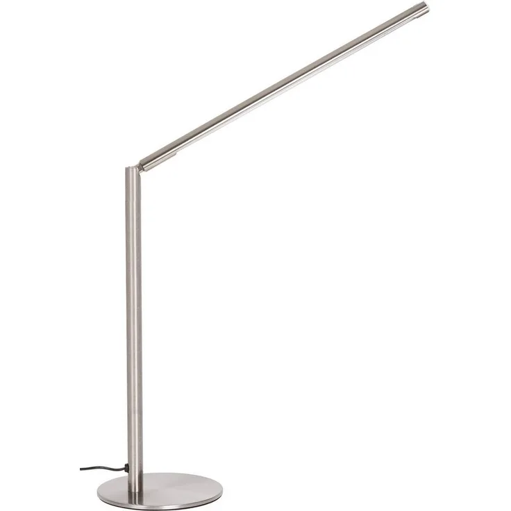 NOWA LED Tischleuchte CARLO, Dimmer, LED fest integriert, Warmweiß, Tischlampe nickel Schreibtisch Arbeitszimmer modern