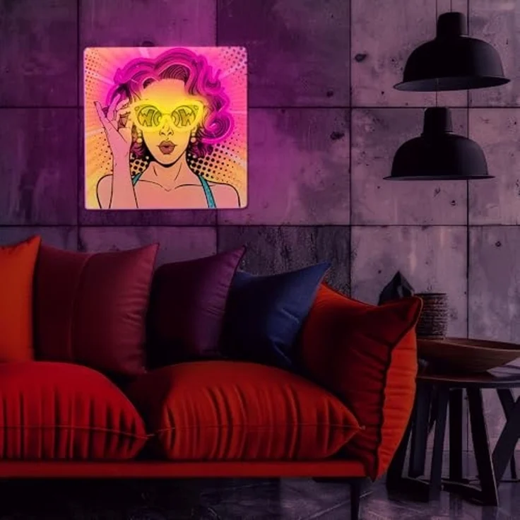 Forever Light LED Neon Art Wandkunst Wanddekoration Dekolicht Power Woman – Bild 6