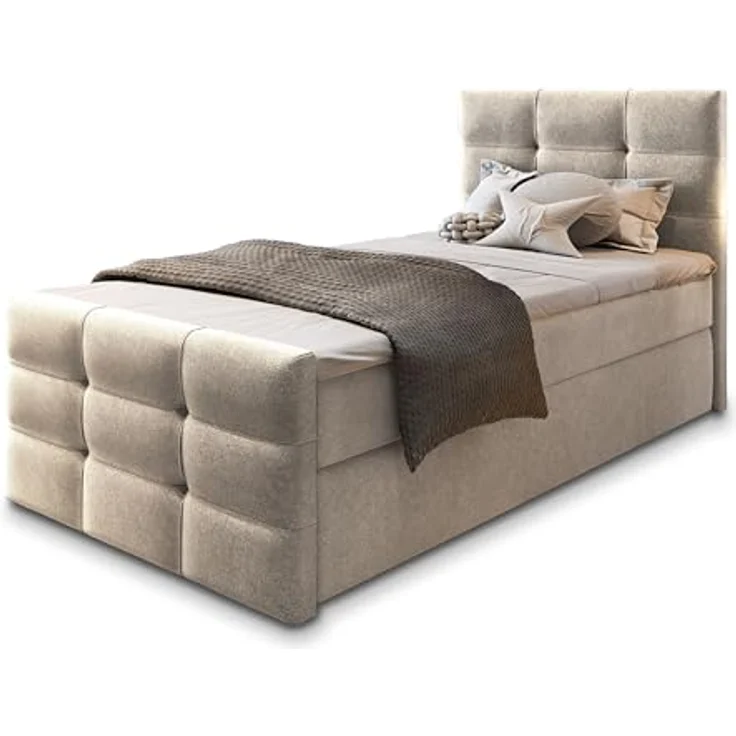 Masseno Boxbett AMON 100x200 cm mit Bonell Matratze und Topper – Bild 2