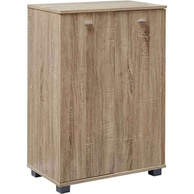 Design Schuhschrank Holz Sonoma 4 Fächer 2 Türen