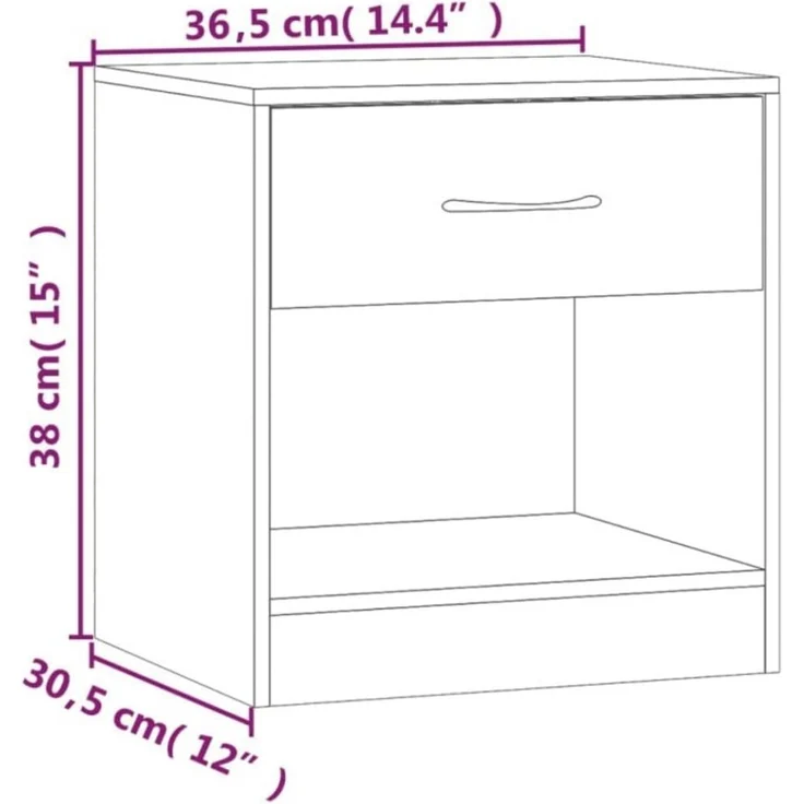 vidaXL Nachttisch 2 Stk. mit Schublade Eichenfarben 242546 – Bild 7