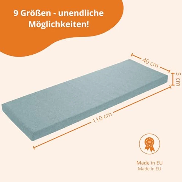 sleepling Bankauflage Bankkissen, Bezug abnehmbar, Anti-Rutsch Unterseite – Bild 6