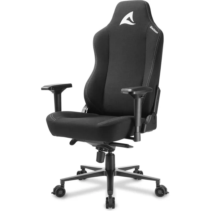 Sharkoon Skiller SGS40 Gaming Stuhl, Schwarz, mit atmungsaktiven Stoff-Überzug, breit