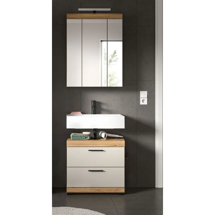 Badezimmer Spiegelschrank Shawn in Eiche 60 cm – Bild 4