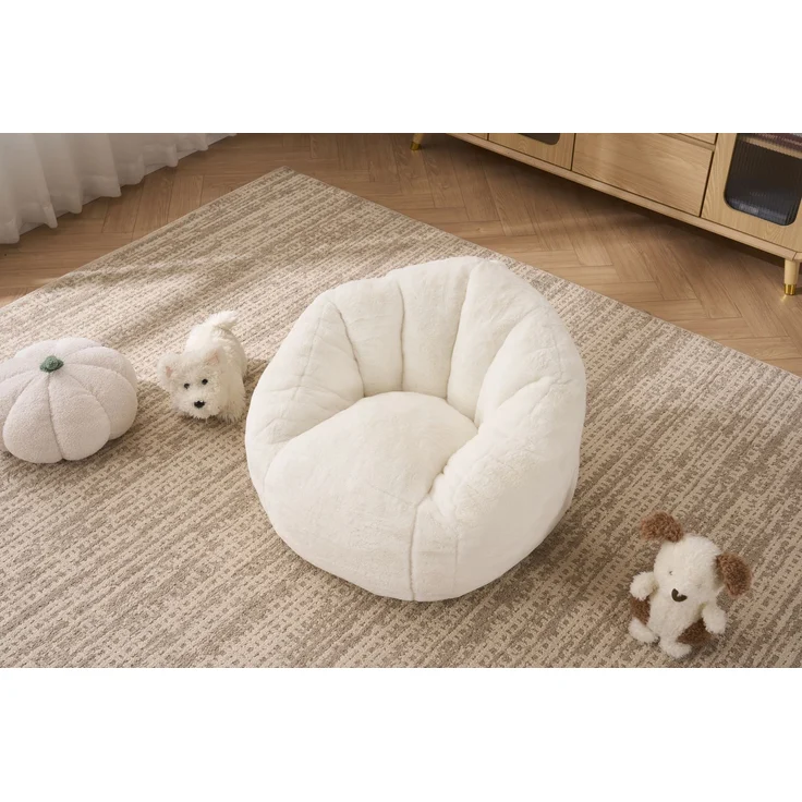 Sitzsack Beige aus weichem Polyester mit ergonomischer Form für Kinder,52*75*70 cm – Bild 2