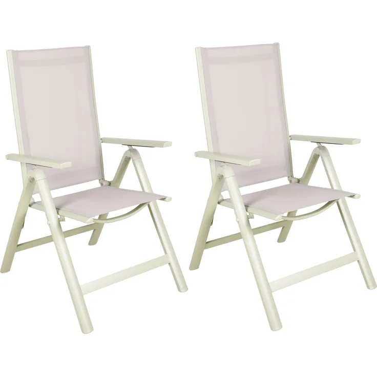 Gartenstuhl 2er Set AMOS - Kunststoff, Salbeigrün | Hochlehner Wetterfest Gartenstühle Outdoor Essstühle