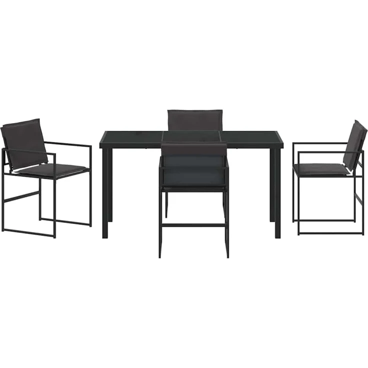 Garten Essgruppe 5 pcs, Gartenmöbel Schwarz 140 x 70 x 73 cm – Bild 7