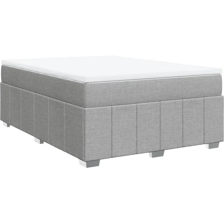 vidaXL Boxspringbett mit Matratze Hellgrau 140x200 cm Stoff 3285477 – Bild 2