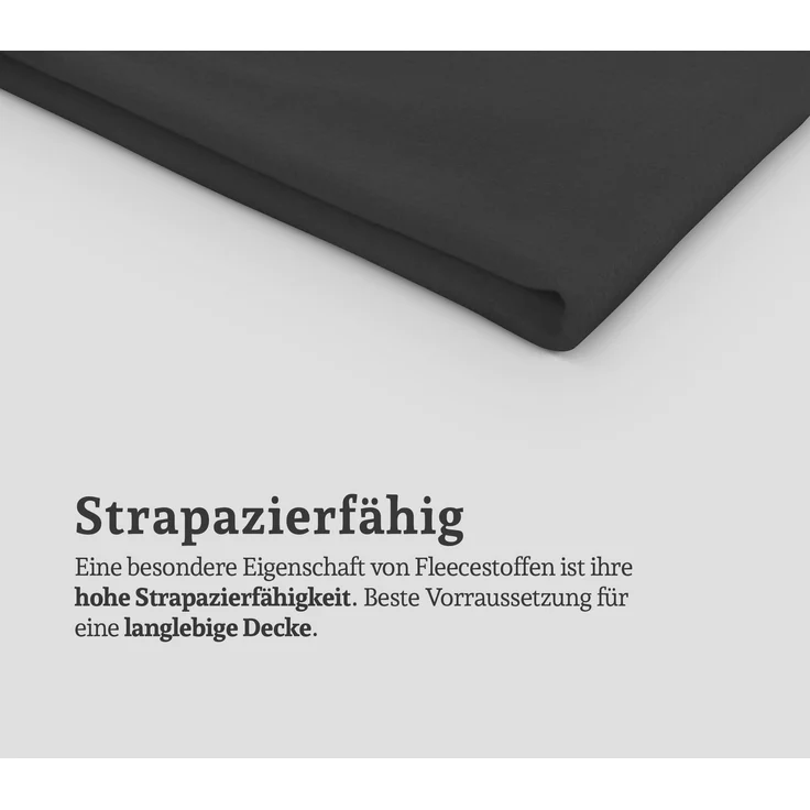 Fleecedecke mit Kedernaht - 130x170 cm Schwarz – Bild 6