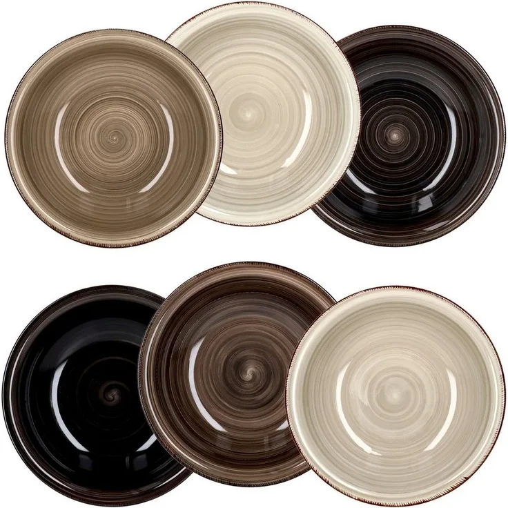 Mambocat Grey 6er Suppenteller Set I 6 Personen I 6 Grau-Töne Soup Bowl
