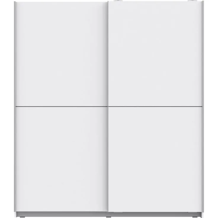 Schiebetürenschrank >WINNER< 2 Böden, 2 Stangen, in Weiss - 170,3x190,5x61,2cm (BxHxT)