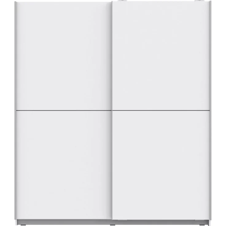 Schiebetürenschrank >WINNER< 2 Böden, 2 Stangen, in Weiss - 170,3x190,5x61,2cm (BxHxT) – Bild 1