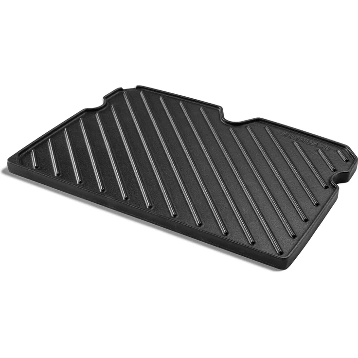 BURNHARD® Grillplatte Gusseisen beidseitig – für Gasgrill WAYNE 1-Brenner - glatt & geriffelt | BBQ Wendeplatte emailliert | Antihaft-Grillpfanne mit Fettablauf - Multi-Color - #946402