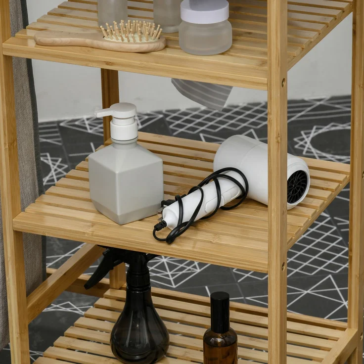 Wäschekorb 57,4 L Wäschesammler mit Bügelbrett und Bügeleisen, Wäschebox mit 3-Ebenen-Regal, ausziehbar und abnehmbare Tasche--Natürlich--113x34x82cm--YOUDENOVA – Bild 8