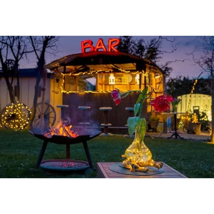 Idena 8325097 - LED Lichterkette mit 120 LEDs in Warmweiß, mit 8 Stunden Timer Funktion und Transformator, ca. 19,9 m lang, Deko für Innen & Außen, als Party Deko, Weihnachtsdeko, zur Hochzeit – Bild 6