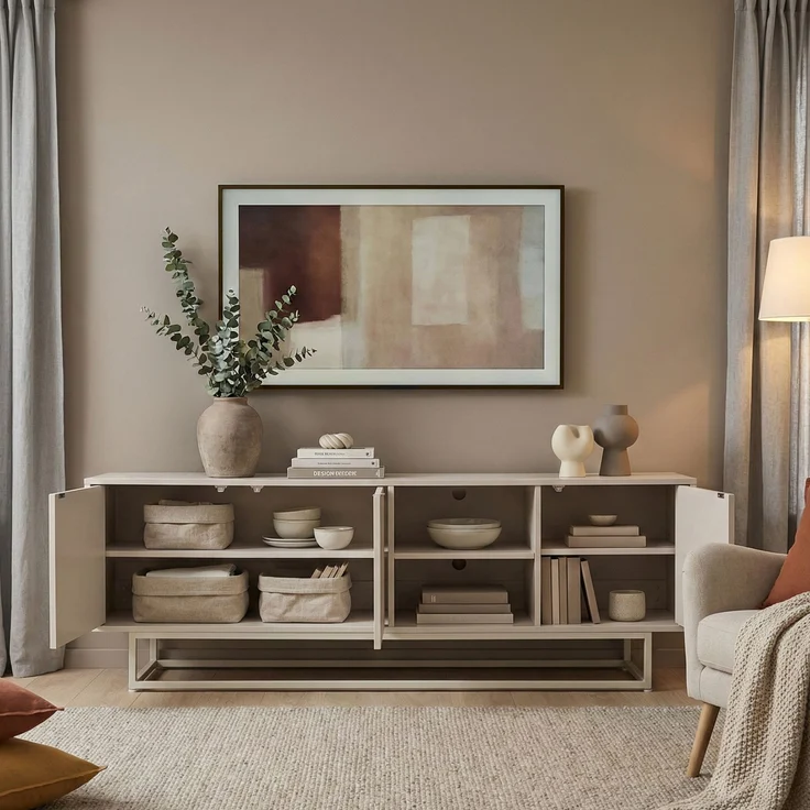 Lowboard Boxholm 160x30x57 cm Sandfarben [en. casa] – Bild 2