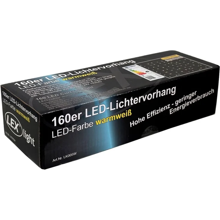 Mojawo Lichtervorhang 160er LED-Lichtervorhang Innen und Außen warmweiß – Bild 3