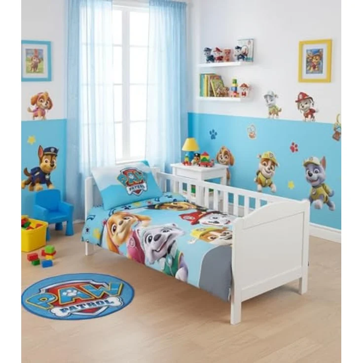 Paw Patrol Bettwäsche-Set für Kinderbett 100x135 cm + 40x60 cm aus 100% Baumwolle mit Reißverschluss – Bild 2