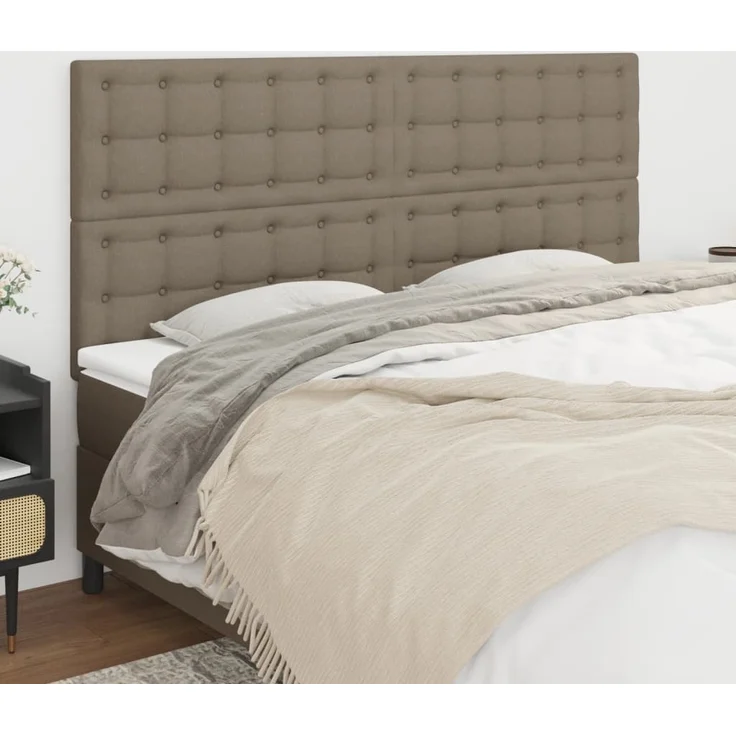 vidaXL Kopfteile 4 Stk. Taupe 100x5x78/88 cm Stoff 3116792 – Bild 1