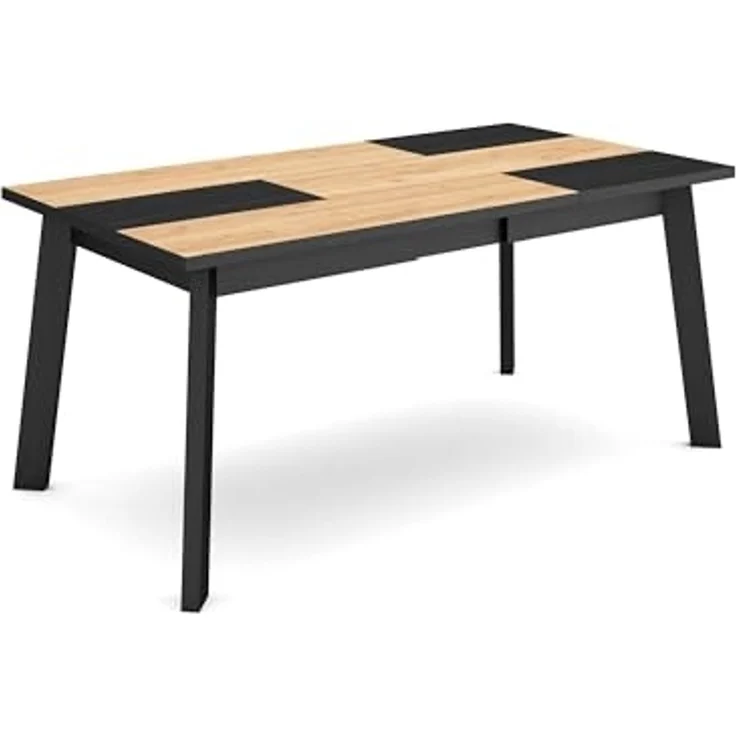 Skraut Home | Esszimmertisch | Küchentisch, Esstisch | 170 | Für 8 Gäste | Hölzerne Beine | Moderner Stil | Eiche Schwarz – Bild 1