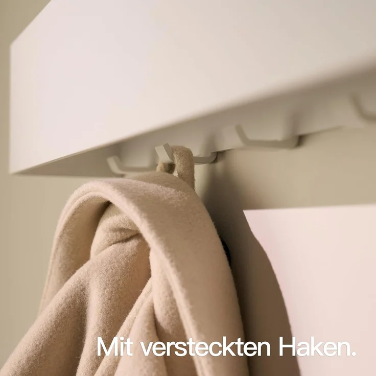 Designfabrik Hamburg Garderobenleiste, Wandgarderobe aus Metall, Garderobenhaken verdeckt – Bild 3