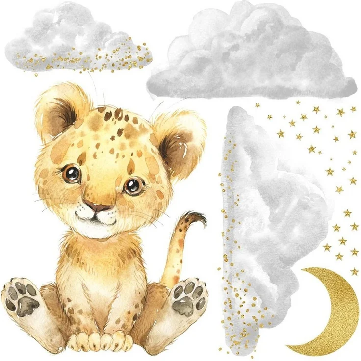WANDKIND Wandtattoo Löwe auf der Wolke V338, Wieder ablösbar – Bild 3
