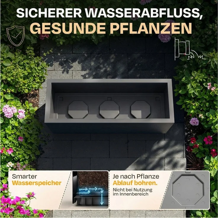 ONDIS24 Pflanzkübel Ondis24 Blumenkübel Vulkano, 50L Blumenkasten (2 St), mit cleverem Wasserspeicher am Boden – Bild 2
