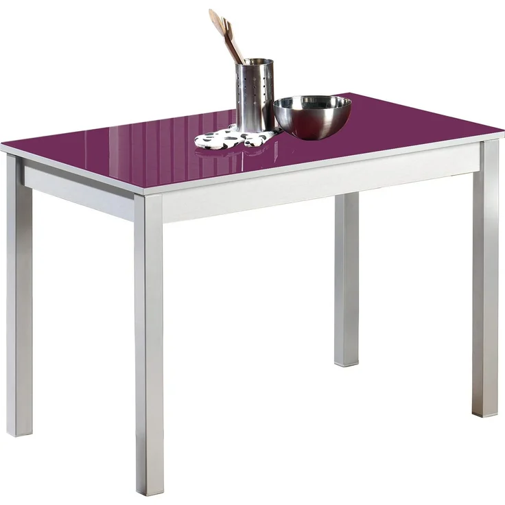 ASTIMESA Fija Küchentisch, Metall, Aubergine, 110x70 cm