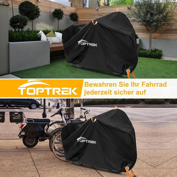 Toptrek 2-Fahrradabdeckung 210D Wasserdicht Oxford-Gewebe 210x110x95cm – Bild 6