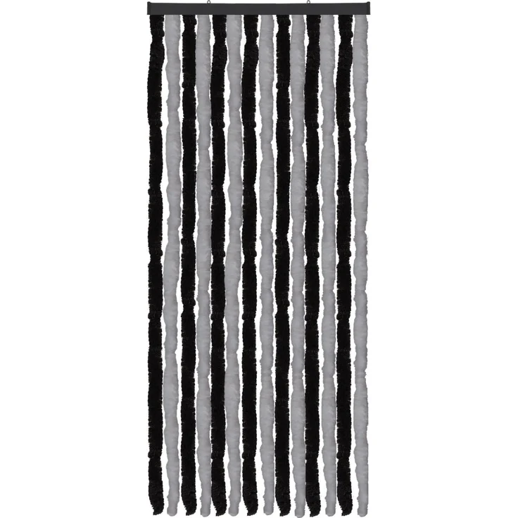Flauschvorhang 56x185cm - 140x220cm Unistreifen Anthrazit und Schwarz 56x185 cm – Bild 1