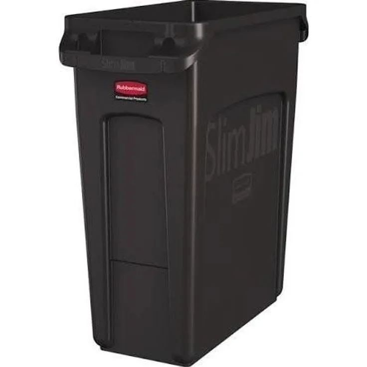Rubbermaid 1956181 Vented Slim Jim-Abfalltonne, Kunststoff, 60 L, Braun
