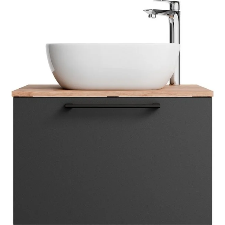 Planetmöbel Badmöbel-Set Astra, (Badezimmer Möbel im modernen Design, 2-St), Waschtisch und Waschbecken weiß – Bild 4