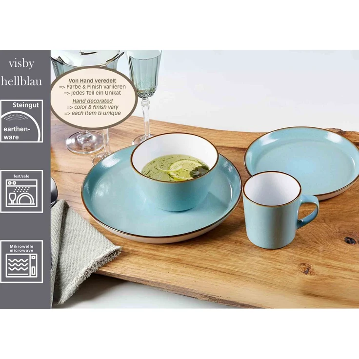 Ritzenhoff & Breker Visby Speiseteller ø 26,5 cm 4er Set blau – Bild 3