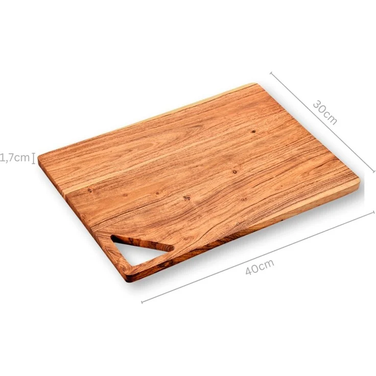 KESPER® Schneidebrett Brett mit Aussparung, Akazie, FSC, Massivholz, (1-St), mit Aussparung zur besseren Handhabung – Bild 2