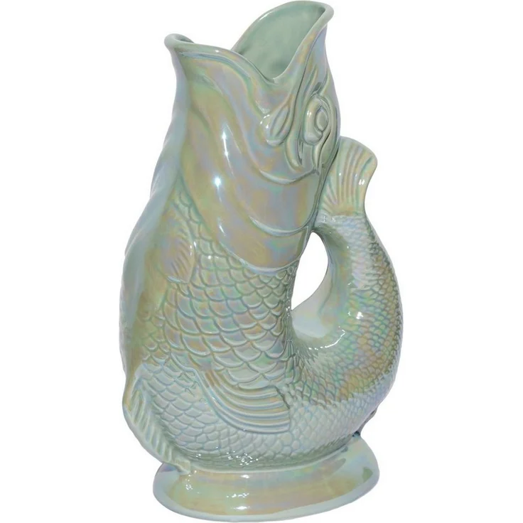 Gluckigluck Wasserkaraffe, (Original Gluggle Jug aus England), mit Gluckergeräusch, handgefertigt, ikonisches Fisch-Design, 1,2 L – Bild 2
