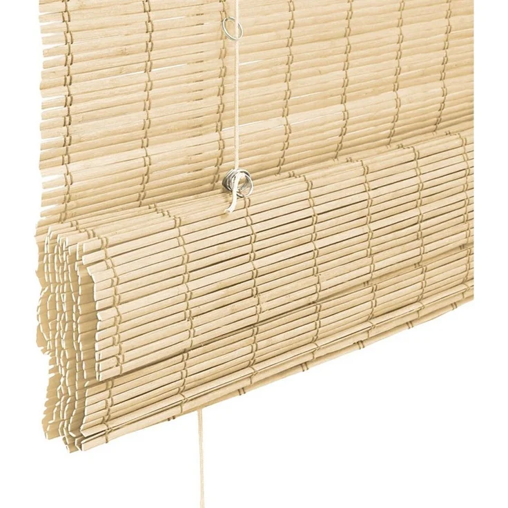 Victoria M. Raffrollo Bambus-Raffrollo, 40 x 130 cm, natur, mit Hakenaufhängung, ohne Bohren, freihängend, zum Schrauben, Bambus – Bild 4