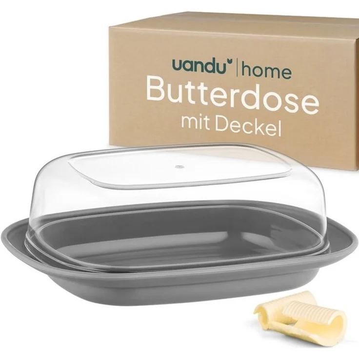 uandu home Butterdose mit Deckel Kunststoff, Butterbehälter, Butter dish, Butterdosen, (Butterschale mit Deckel, Butterdose spülmaschinenfest, Butterbox, Butter Box Dose) – Bild 4
