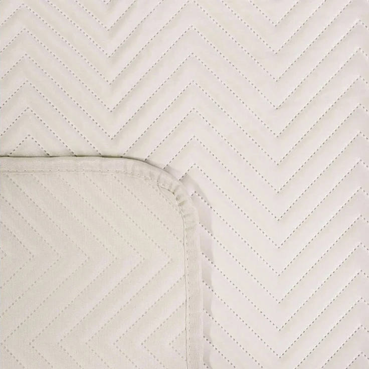Tagesdecke Velours Samtdecke Gesteppt Steppdecke Klassische Decke SOFIA creme 70x160 cm – Bild 2