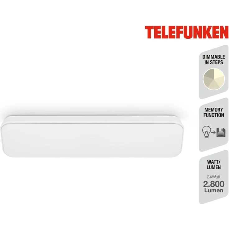 LED Garagenleuchte Kista 60,5 cm Stufendimmer, Memoryfunktion, weiß – Bild 2